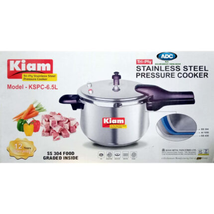 Kiam Tri-Ply Stainless Steel Pressure Cooker, Capacity 5.5 L