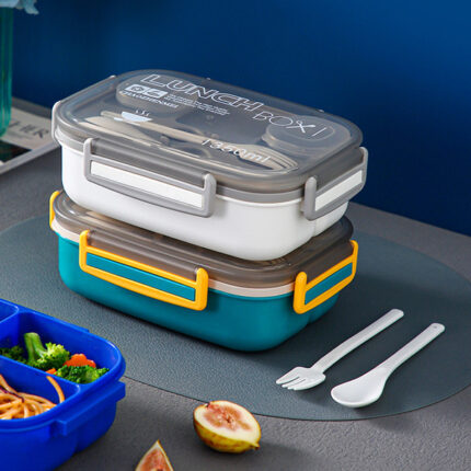 Beautiful Lunchbox 1300ml - BPA free - Bentobox - Can also be used as a lunch box - Green - With cutlery and sauce container
