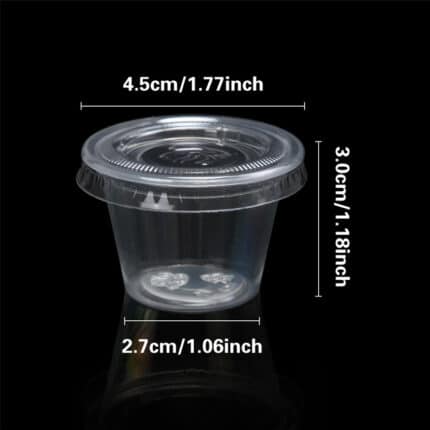 30 ml Disposable Plastic Sauce Cups With Lids 1000 pcs