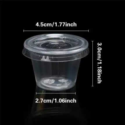 30 ml Disposable Plastic Sauce Cups With Lids 1000 pcs