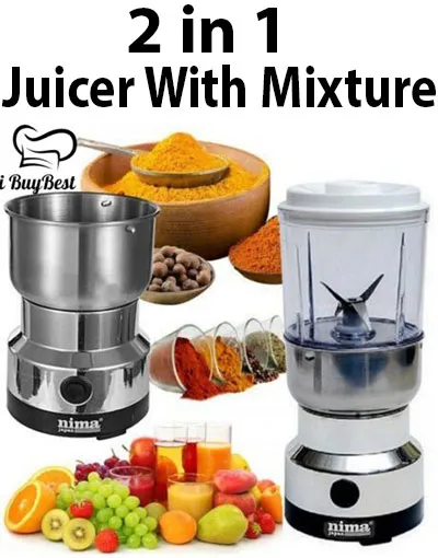 ORIGINAL 2 in 1 Electric Coffee Grinder Kitchen Cereals Nuts Beans Spices Grains Grinding Machine Multi-function Portable Blender Juicer