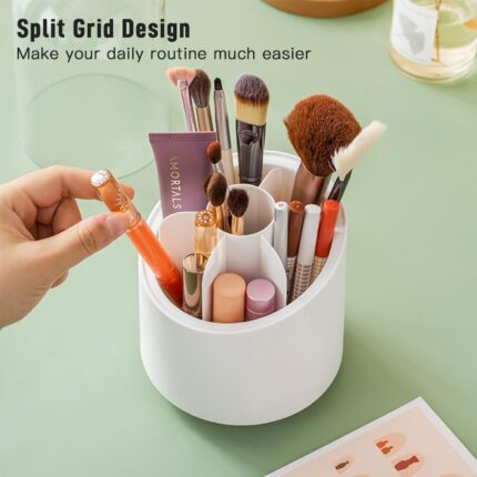 Rotating Makeup Brush Holder, Cosmetic Brush Storage Box, Dressing Table Makeup Organizer, Makeup Dust Proof For Efficiently Storing Brushes (Multicolor)