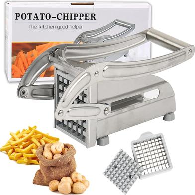 French Fries Strip Slicer Cutter, ManualStainless Steel Potato Chipper with No-Slip Base, for French Fries Vegetables Carrot Cucumber Potato French Fries Chopper