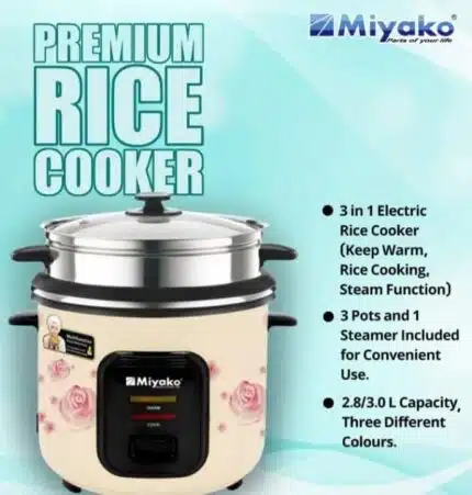 Miyako 3 Liters 3 In 1 Double Pot Rice Cooker ASL-3P-300YLD