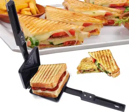 "Portable Nonstick Stovetop Sandwich and Panini Maker – Grilled Cheese & Toastie Press with Heat-Resistant Handles"