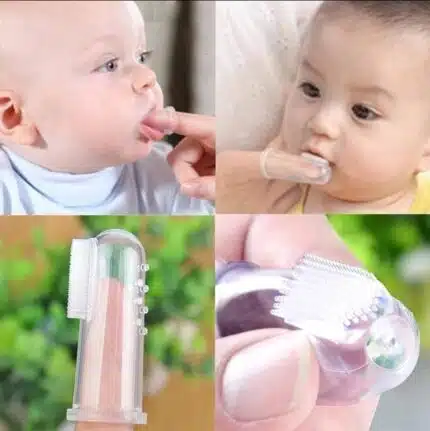 Silicon Baby Finger-Tooth Brush-Swallow With Box For Kids